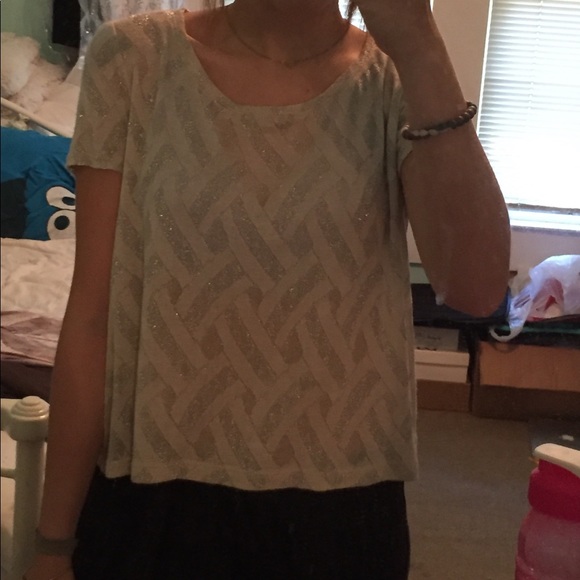 NUDE/BLUSH KNIT TEE WITH SILVER DETAILING - Picture 4 of 4