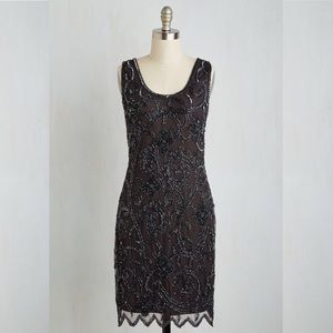 1920s inspired Bead & Sequin Dress size 2 pewter