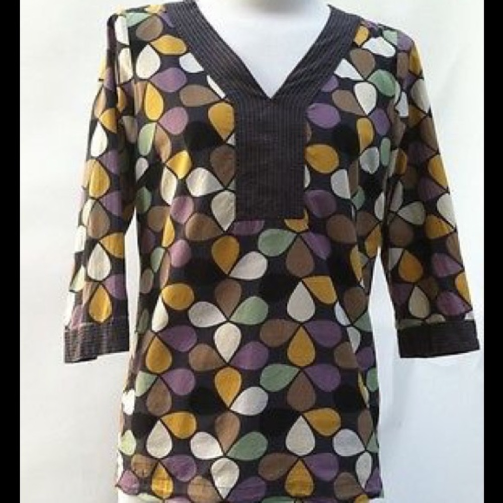 BODEN Floral Oversized Caftan Blouse Top Size 2