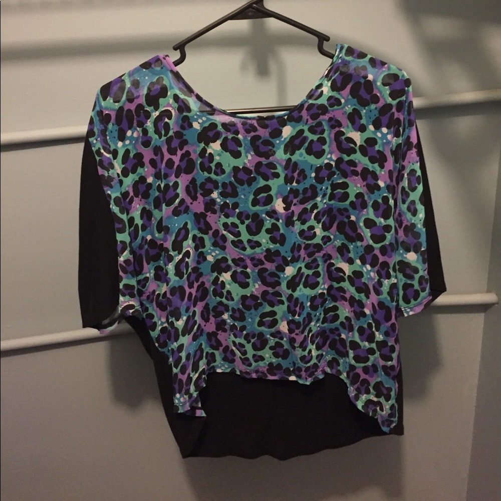 Justice Purple Cheetah Print Top