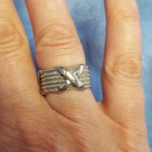 STERLING SILVER * braided band, stamped 925, EUC