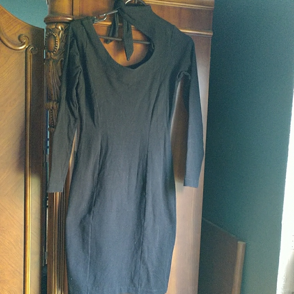 Black Spandex Fitted Dress