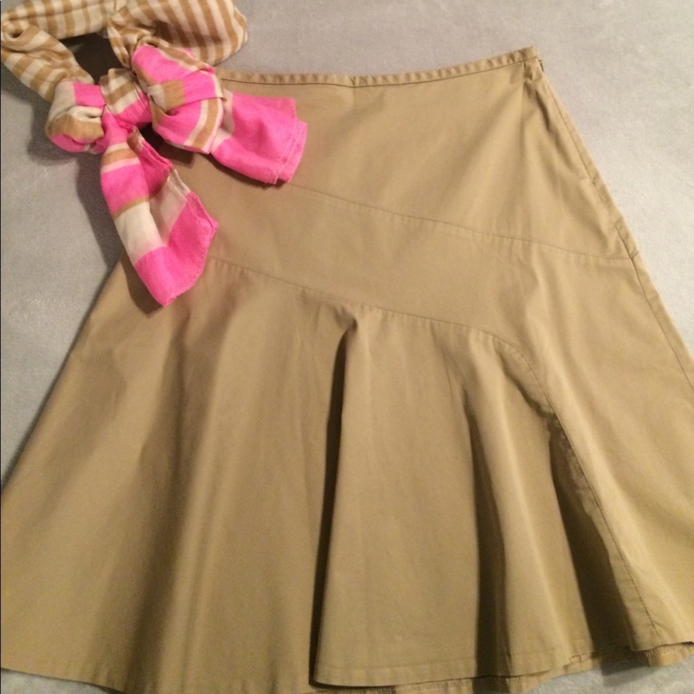 Tan khaki circle skirt