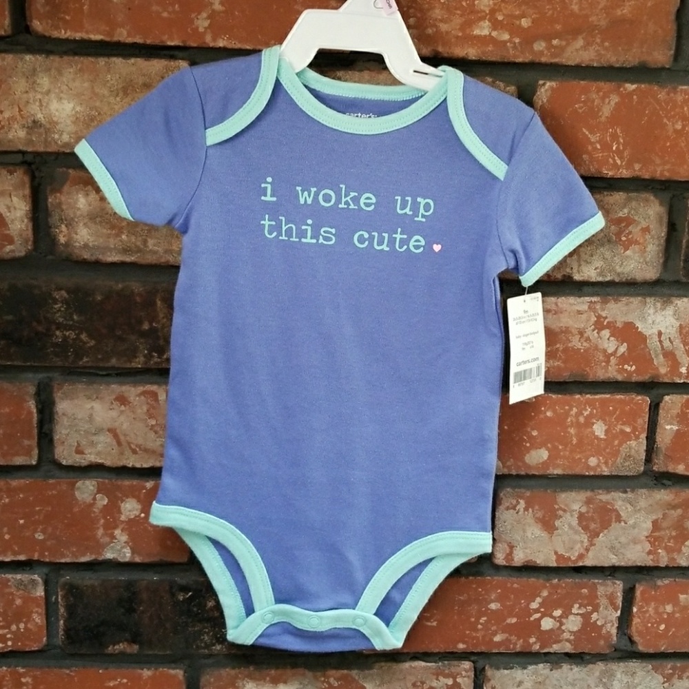 Carters onesie in blue and teal. 9 month