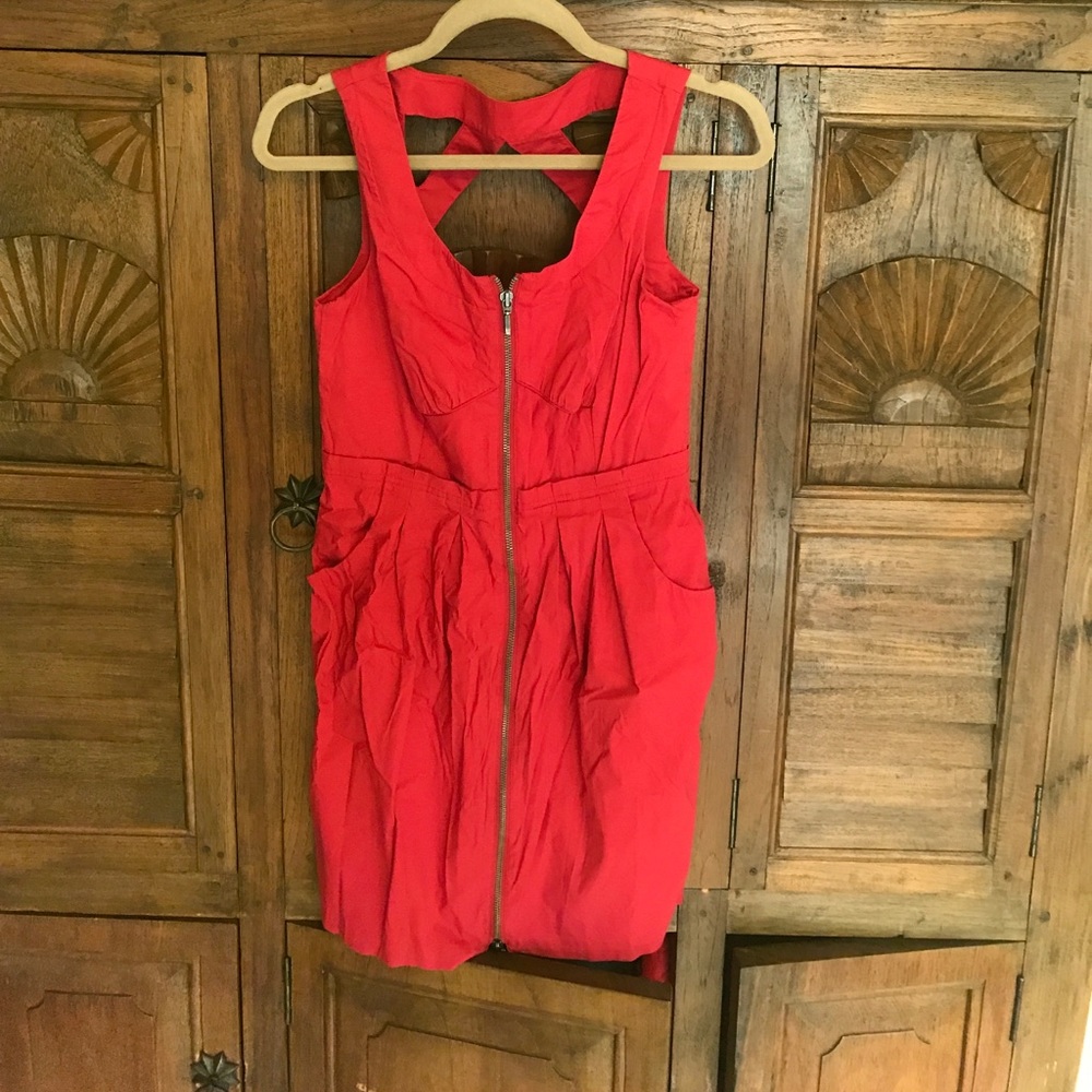 BCBGeneration, red, zip front, dress