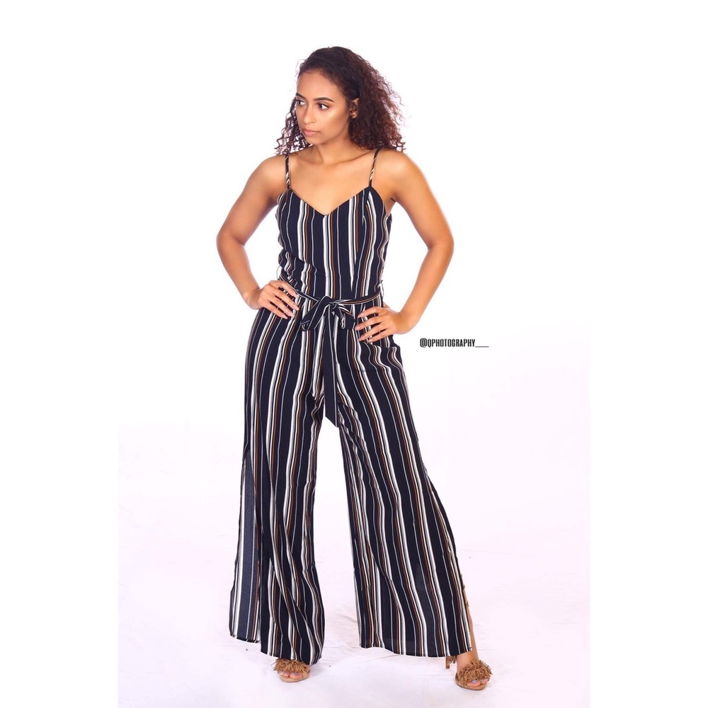 Lovely jump suit with slits on both sides of legs