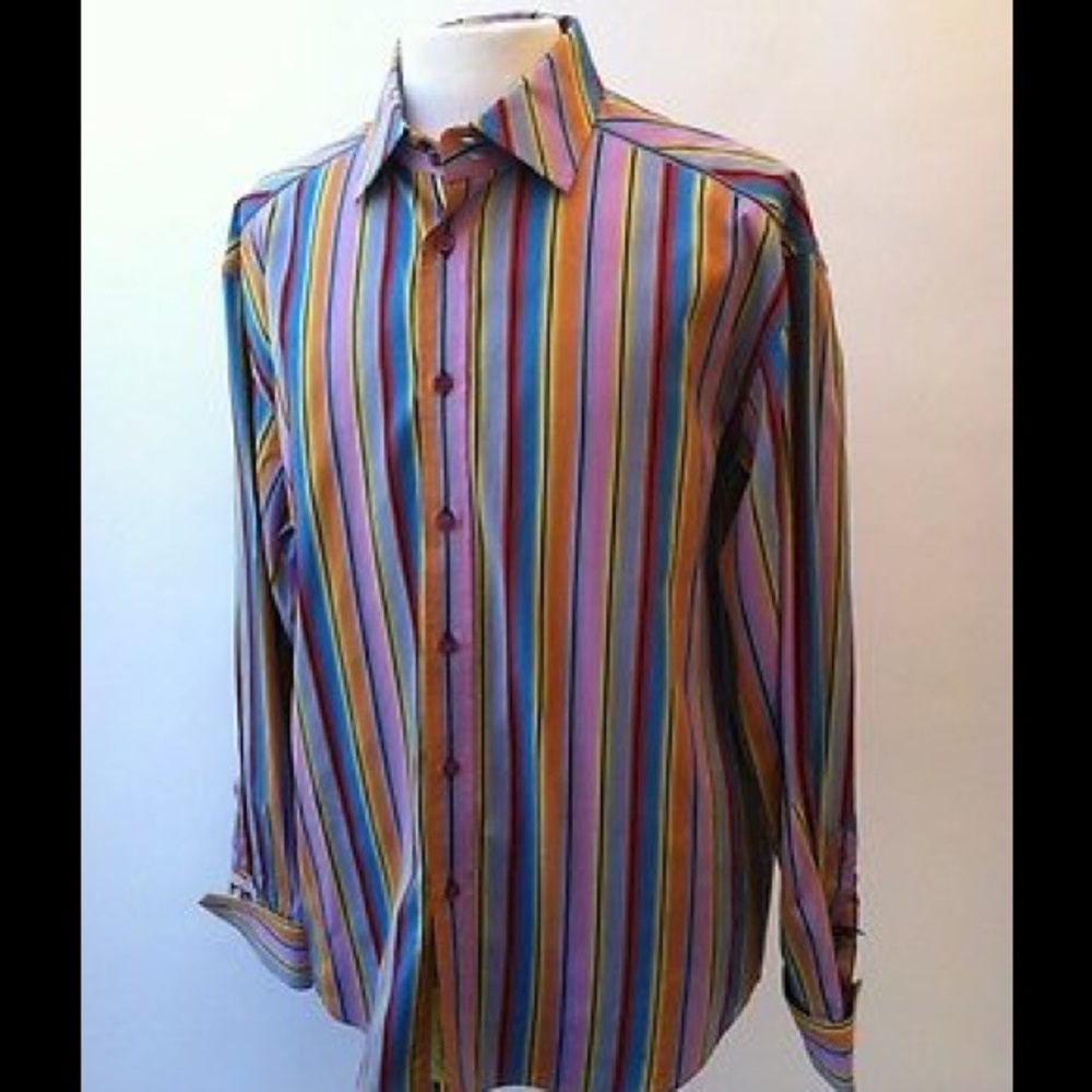 Robert Graham Multicolor Striped Dress Shirt