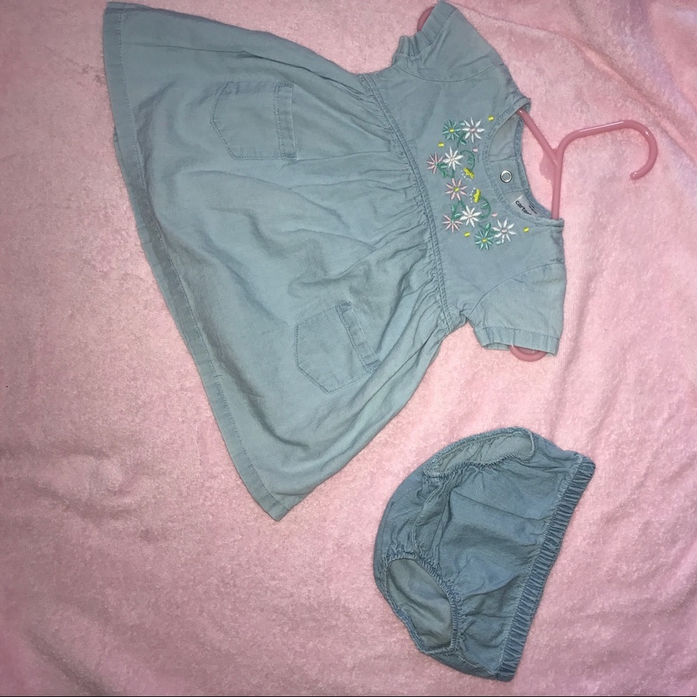 Jean dress with diaper cover.