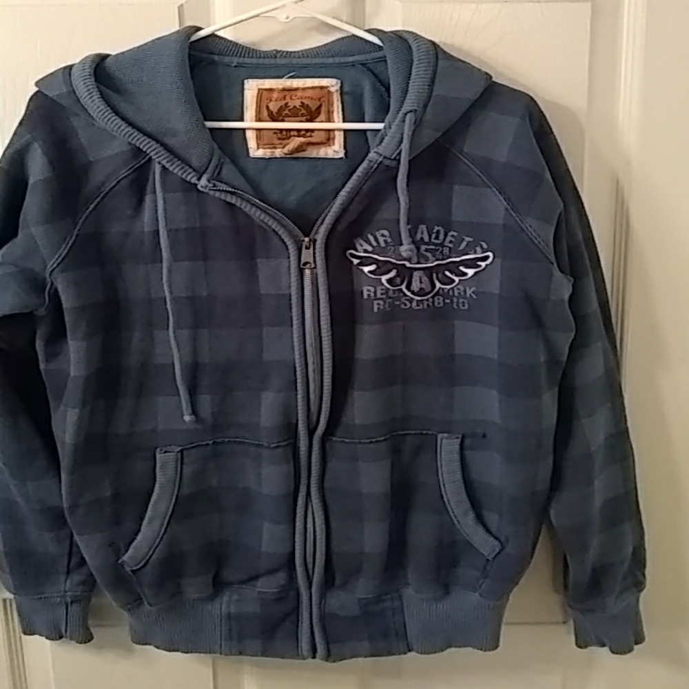 Mens L red camel hoodie