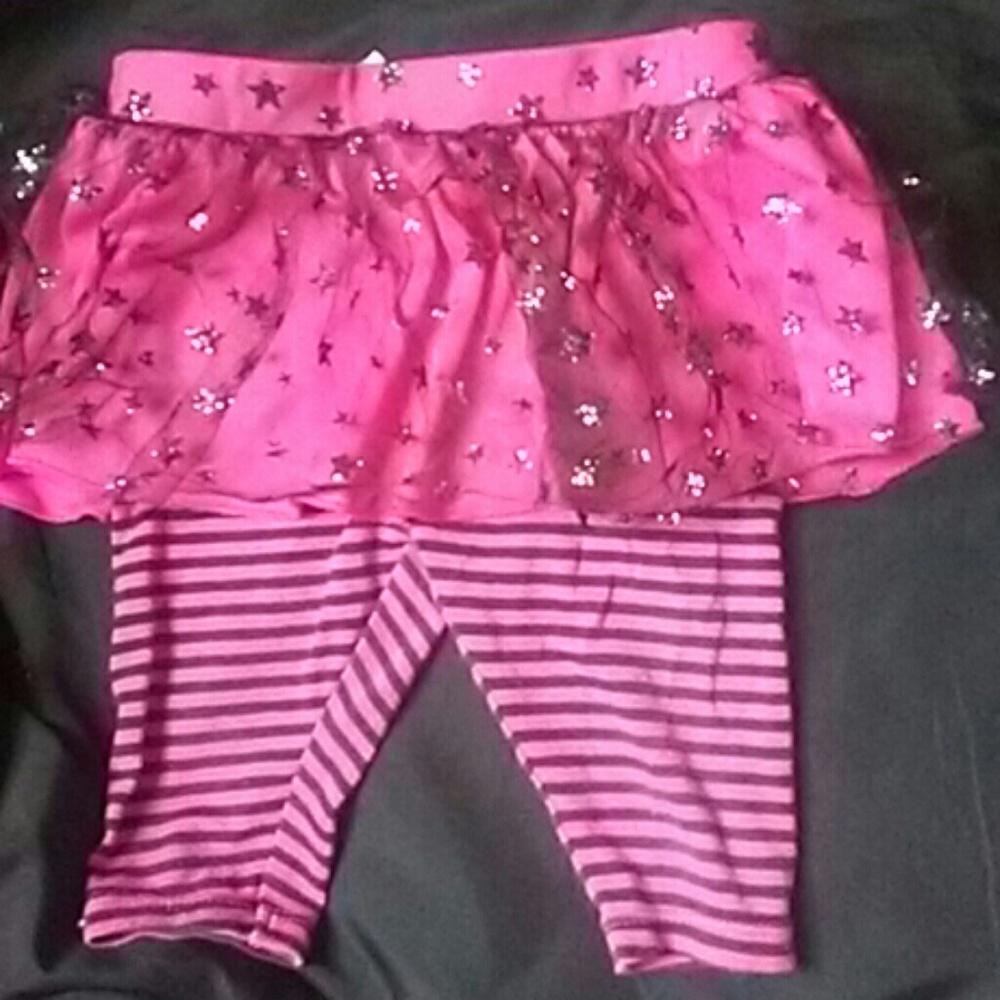 Pink and black skirt with built in leggings