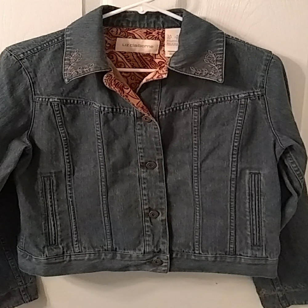 Very cute Liz Claiborne denim jacket with embroide