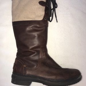 UGG Elsa Leather Boots Brown Size 7.5