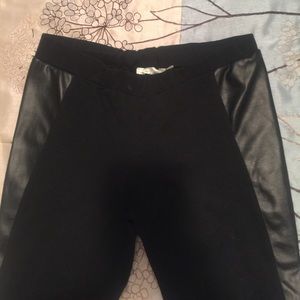 Black leggings with faux leather