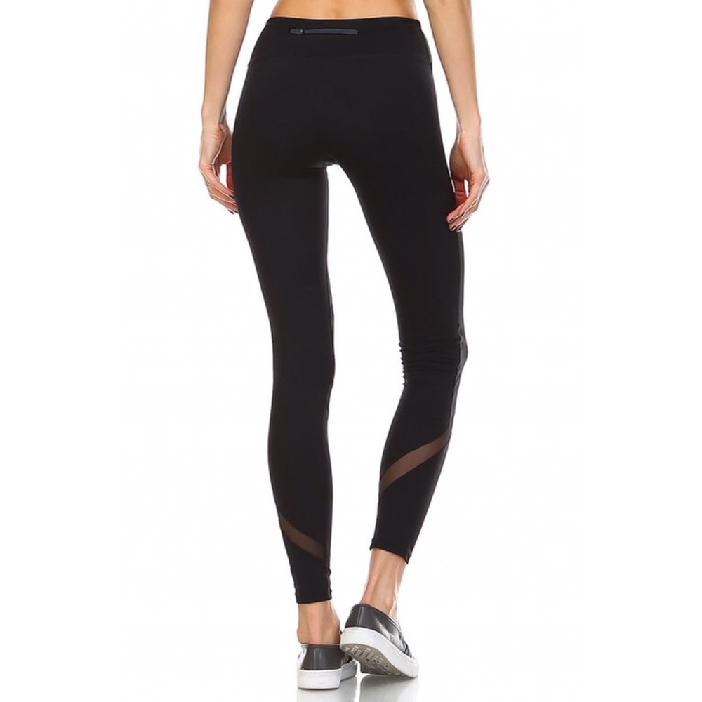 MADDIE Black Mesh Panel Leggings - Picture 2 of 4