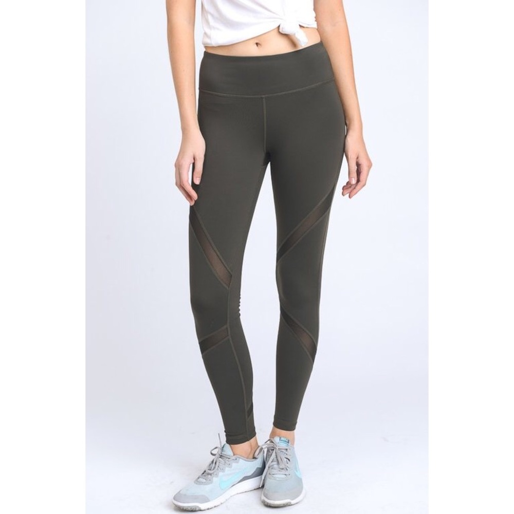MADDIE Black Mesh Panel Leggings - Picture 4 of 4