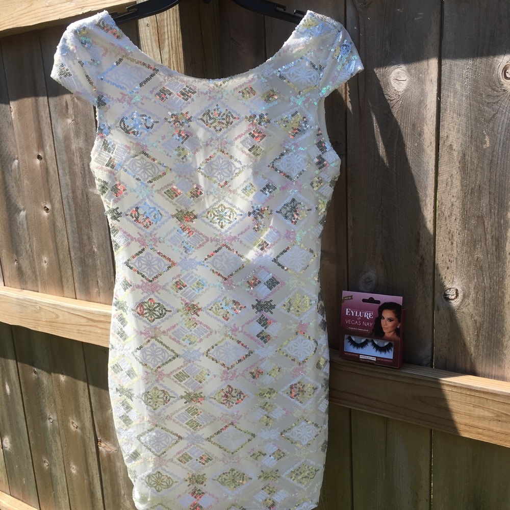 Shophopes white sequin dress