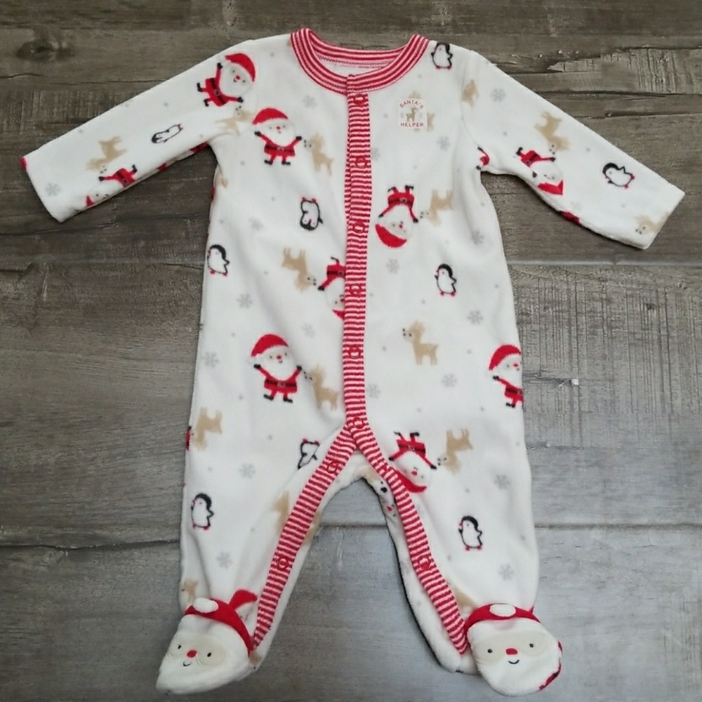 Christmas sleeper with santa feet! 3 month