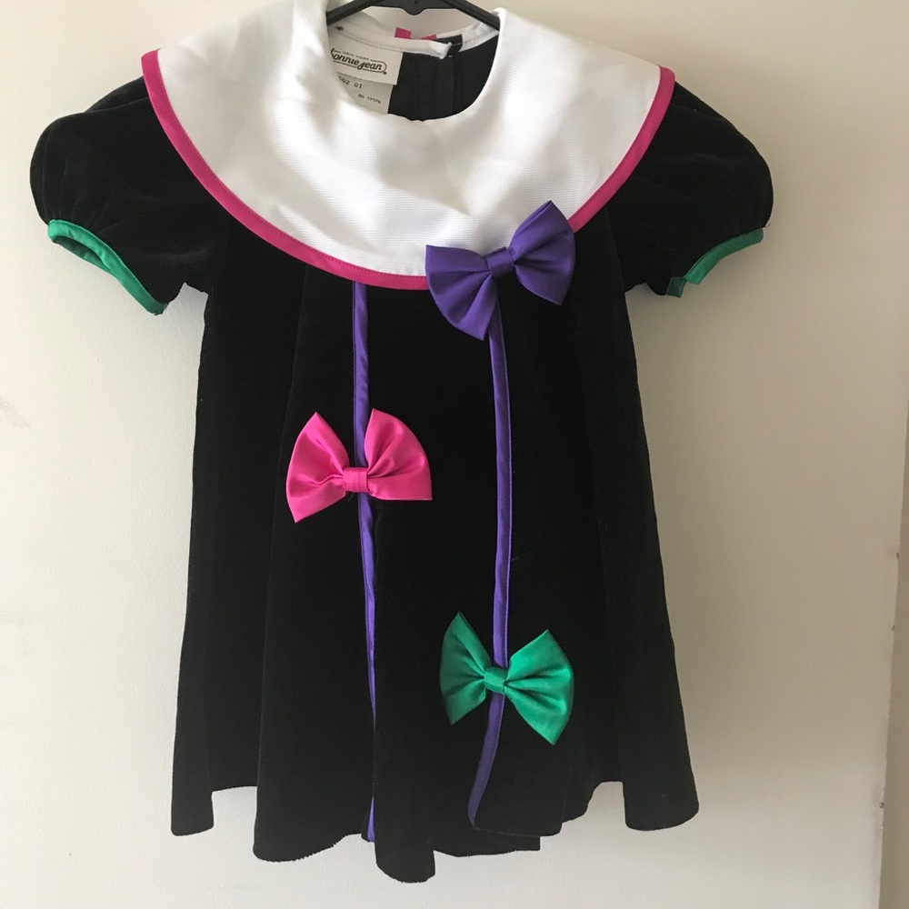Girl's Black Velvet Dress