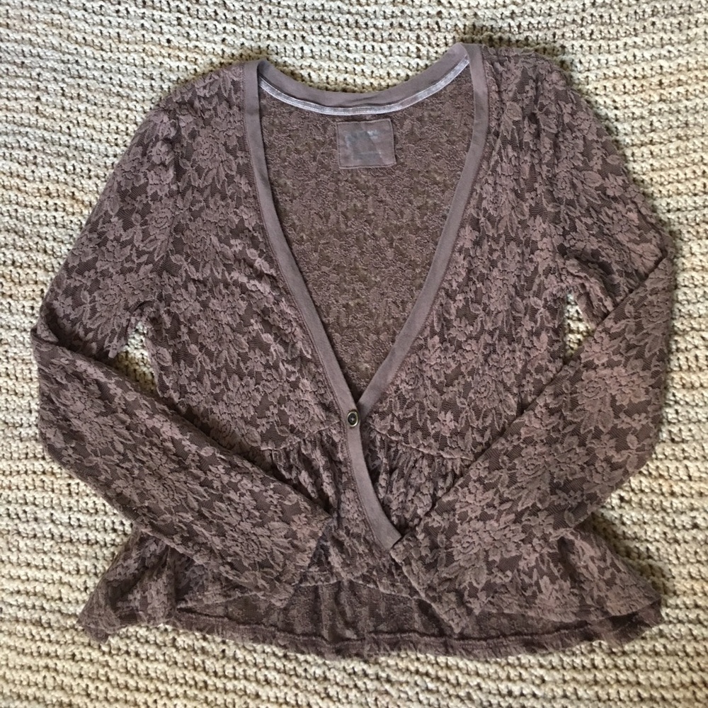 Peplum Lace Cardigan