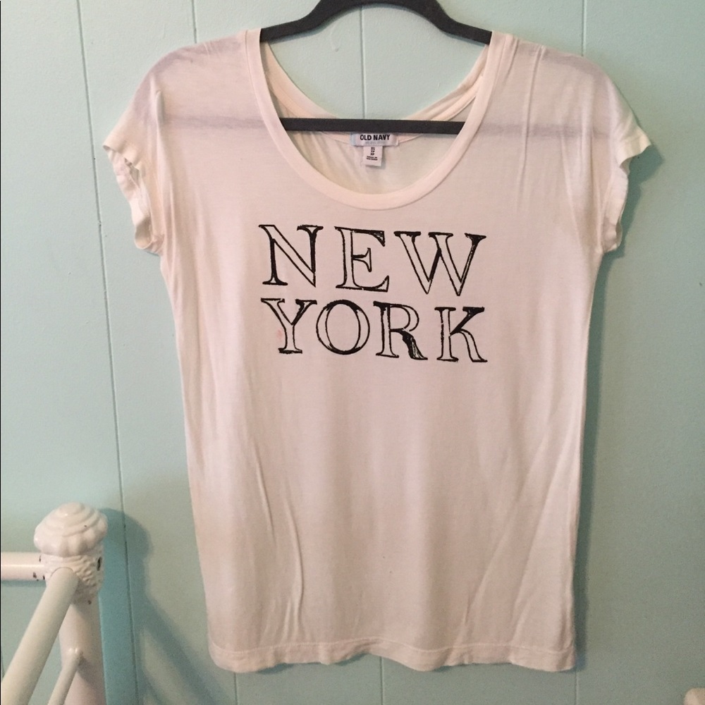 SUPER SOFT & CUTE CREAM/WHITE "NEW YORK" TEE