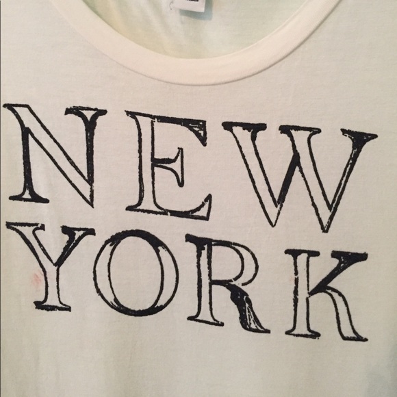 SUPER SOFT & CUTE CREAM/WHITE "NEW YORK" TEE - Picture 2 of 4