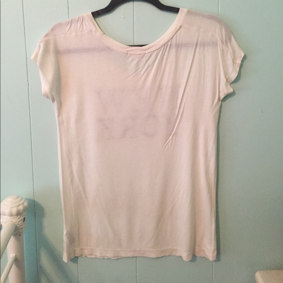SUPER SOFT & CUTE CREAM/WHITE "NEW YORK" TEE - Picture 3 of 4