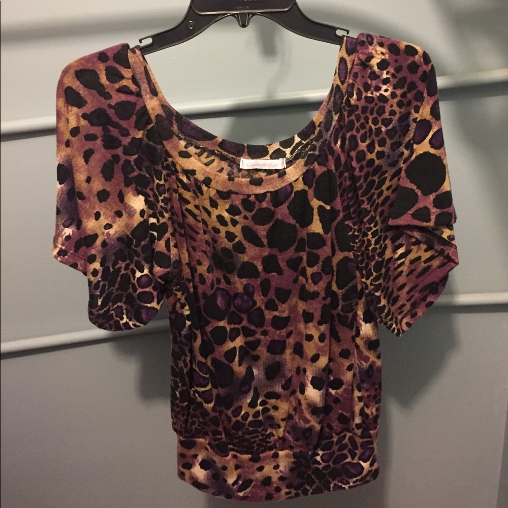 Charlotte Russe Dark Purple Cheetah Print Top