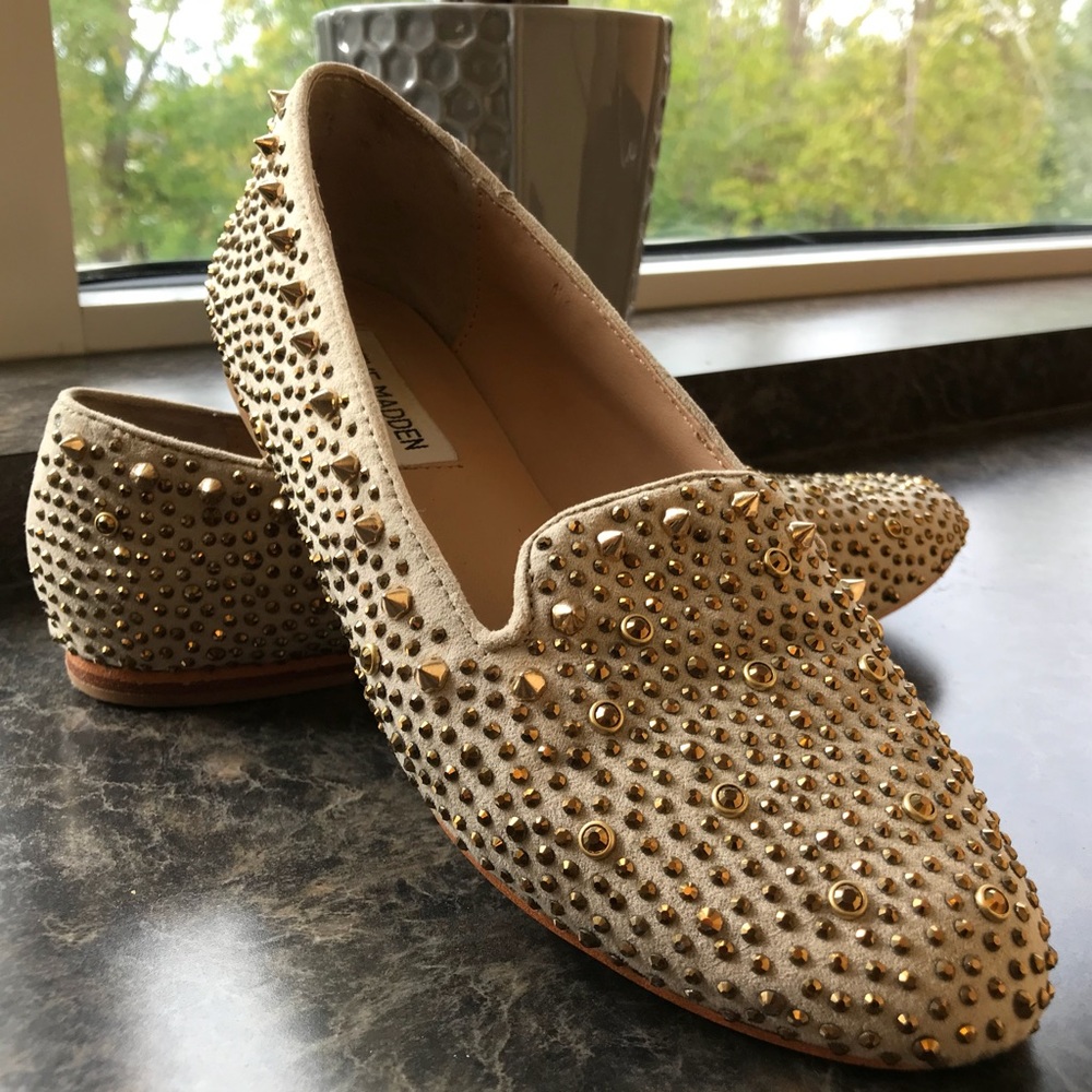Steve Madden Gold Rhinestone Flats