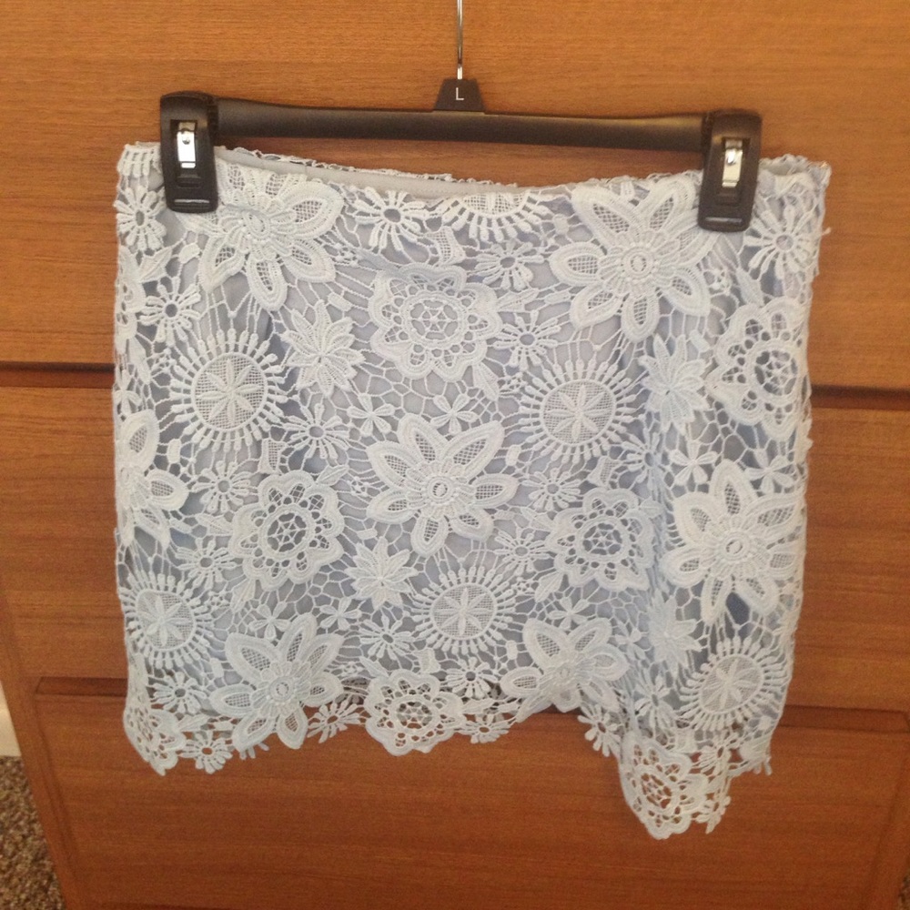 Mini Blue Lace Skirt