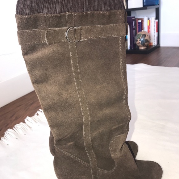 Guess Brown Leg Warmer Suede Boots Size 7.5 - Picture 2 of 4
