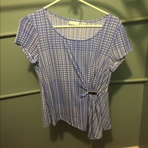 New York & Co. Purple and a White Blouse