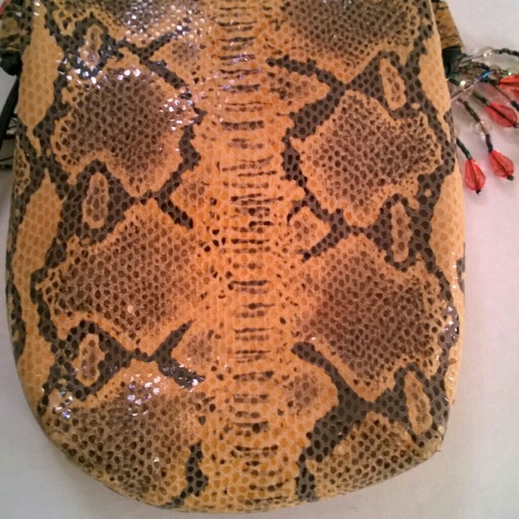 Mini Beaded Faux Python Print Purse - Picture 2 of 2