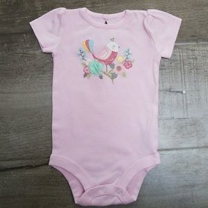 Adorable pink onesie with button back. 6 month