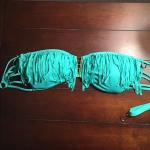 Turquoise Swimsuit Strapless Top