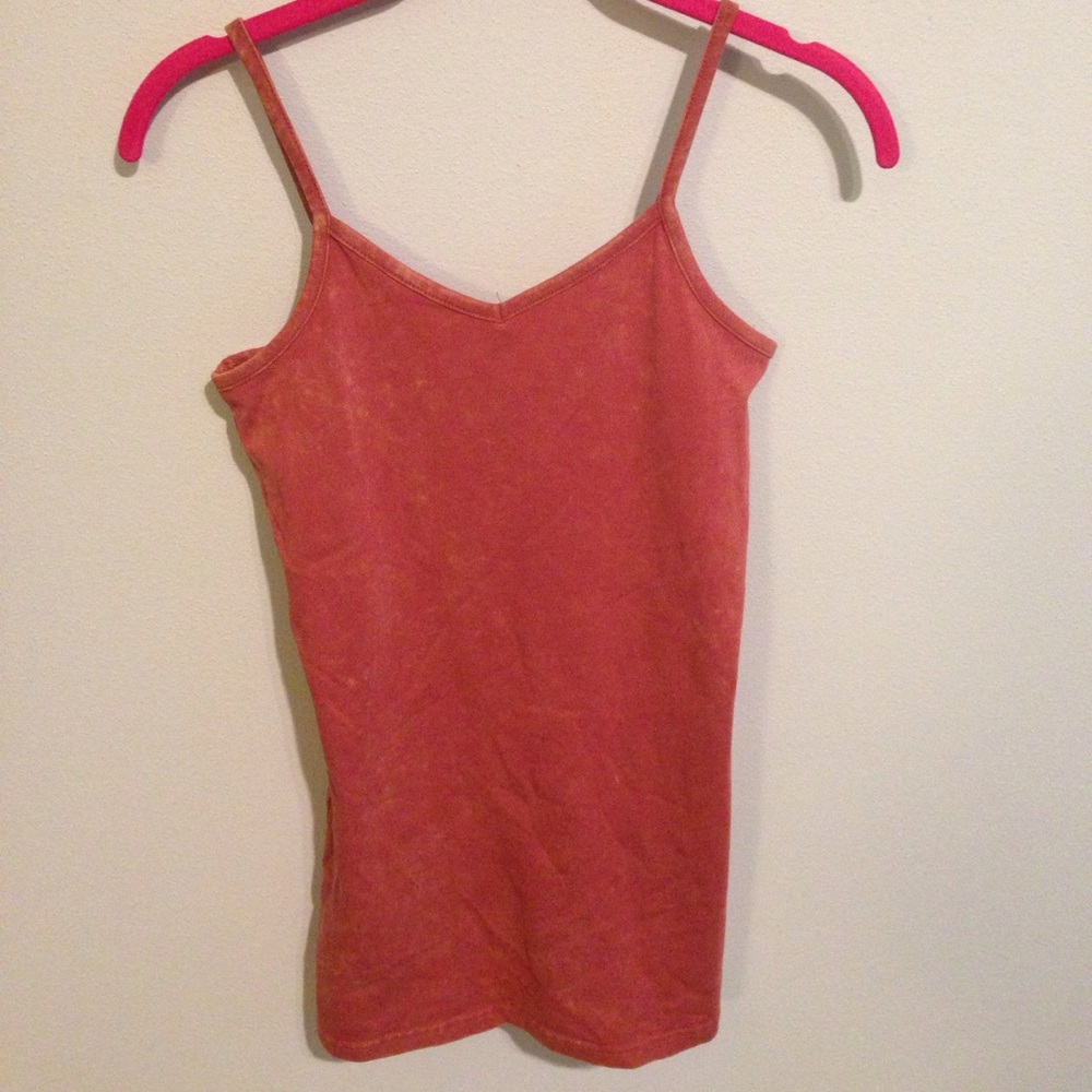 Orange distressed cami