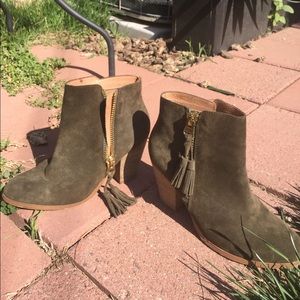 Navy green ALDO ankle booties