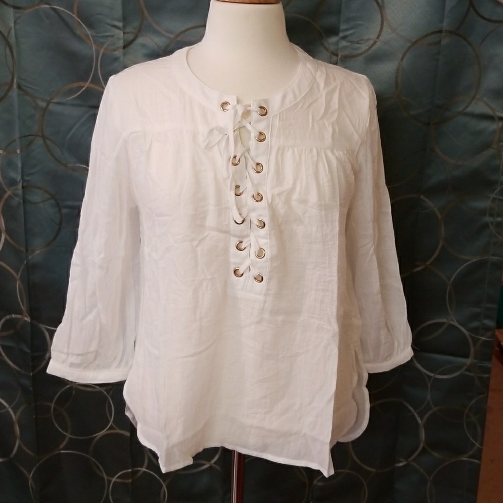 Shear Medium F21 Lace-Up Top