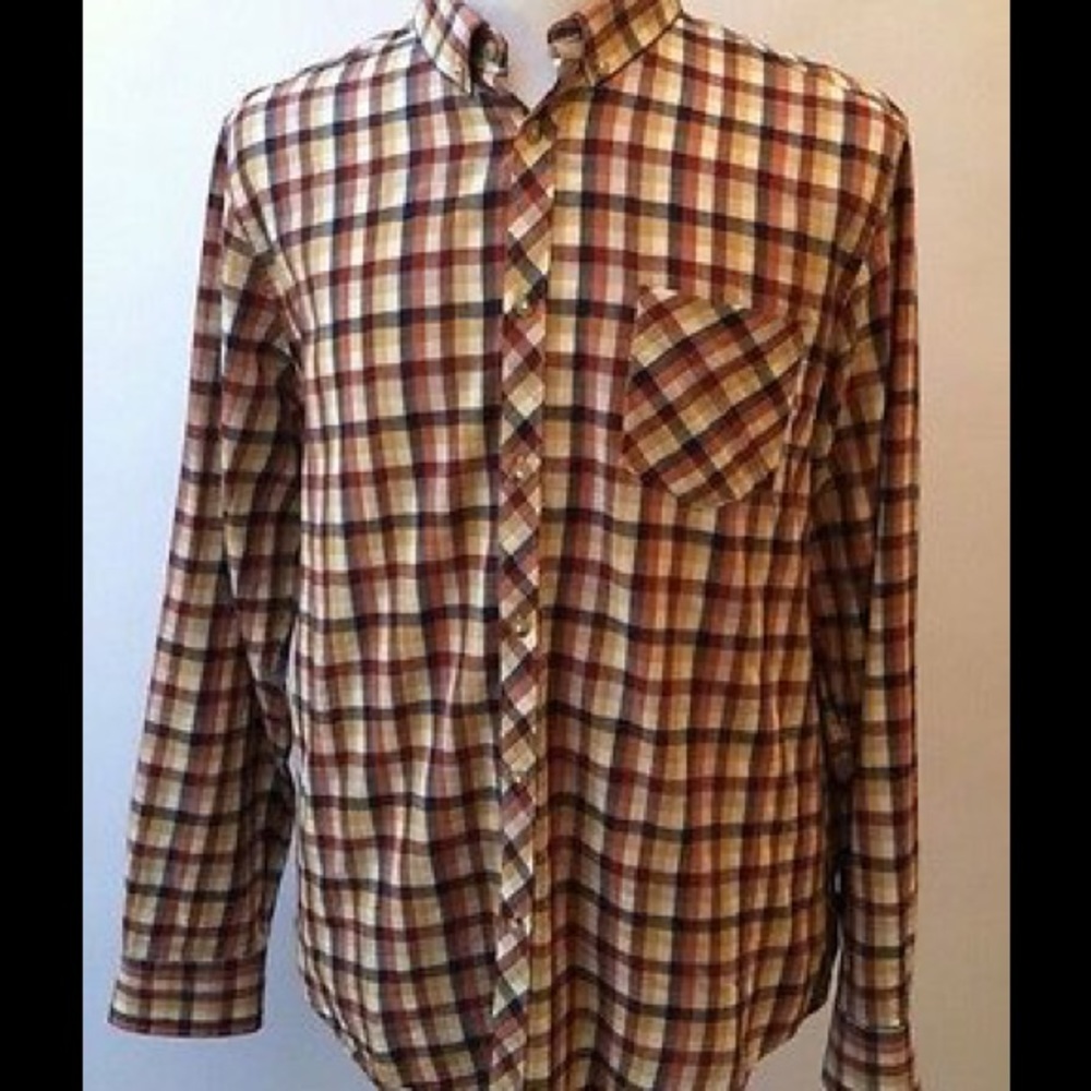 Ben Sherman Men's sports shirt Brown checkered XL