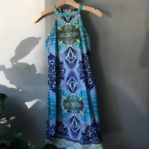 High Neck Midi Length Fairground Dress Sz S