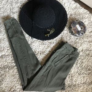 Army green high waisted jeans