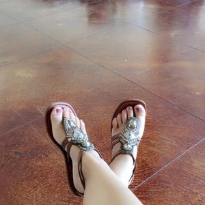 Brown strappy sandals