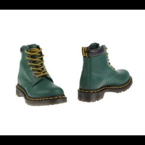 Green split leather Dr Marten’s