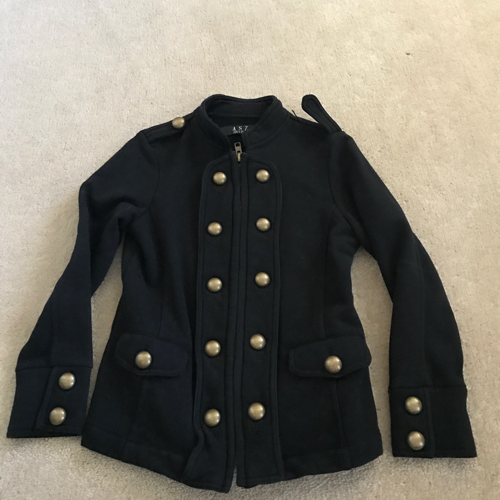 Black jacket with gold studs