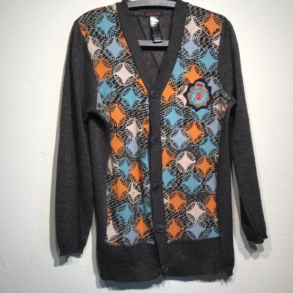 Custo Barcelona Mod Print Wool Cardigan