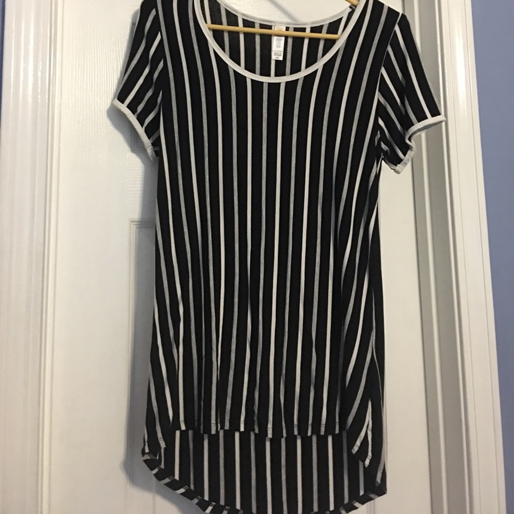 Lularoe XXS - Black with grey & white stripes