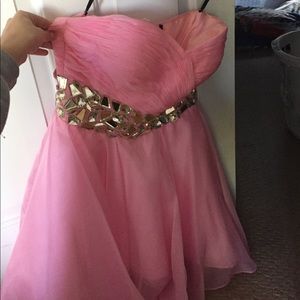 pretty light pink semi dress!!!! with gems :)