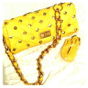 Nila Anthony Mustard Yellow Quilted leather Purse
