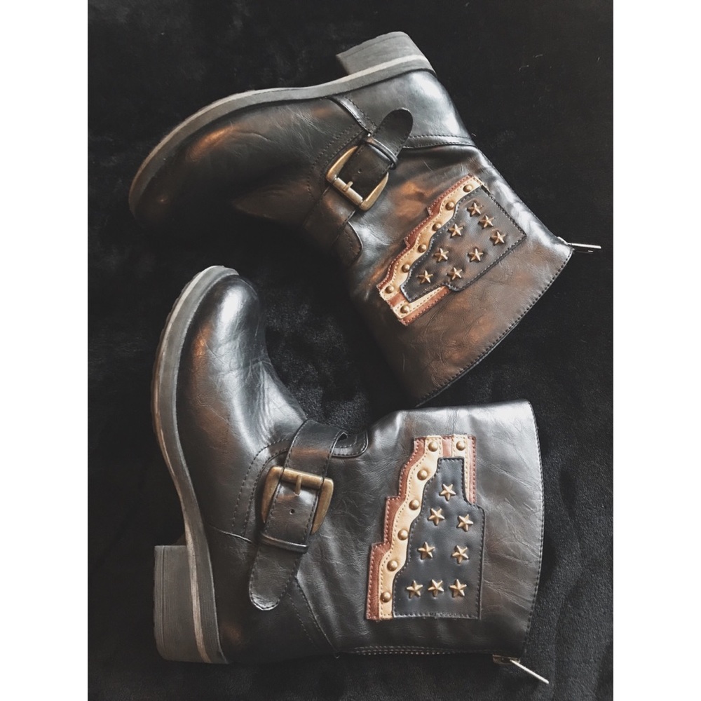 Leather American flag boots 🇺🇸