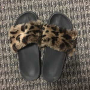 Furry leopard slides