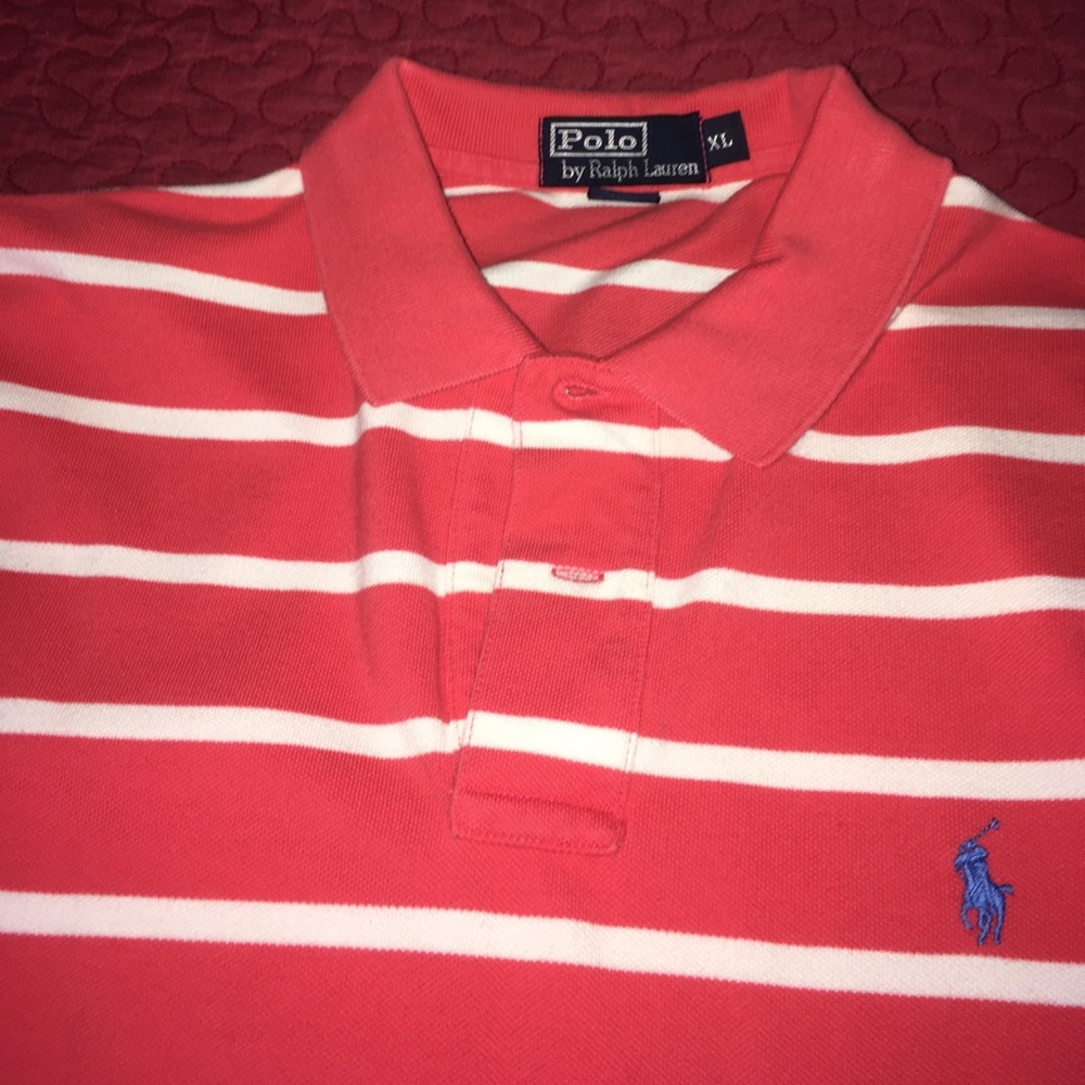 Polo by Ralph Lauren XL Red/orange w/ white stripe